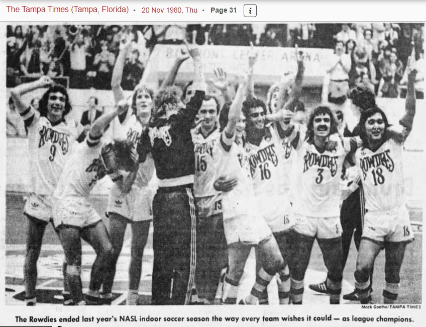 Fanion Vintage Années 70 Tampa Bay Rowdies NASL - 29 Pouces En Feutre, Collector Soccer Ancien